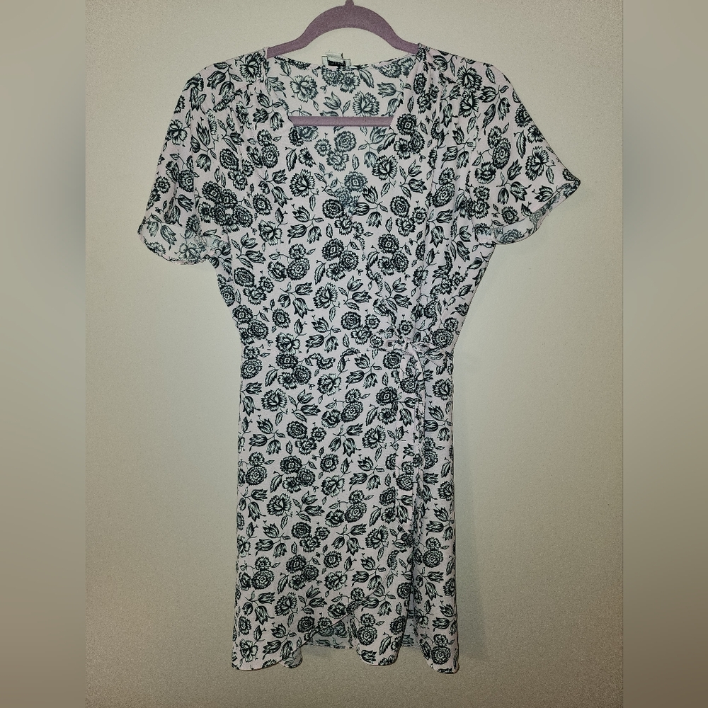 J. Crew Pink and Black Floral Dress